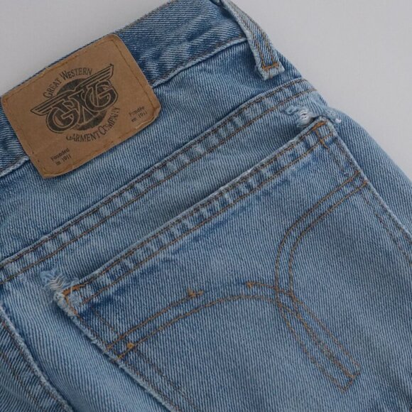 Vintage '90S Great Western Garment Light Wash Relaxed Western Denim Jeans 32X32 - Picture 12 of 16